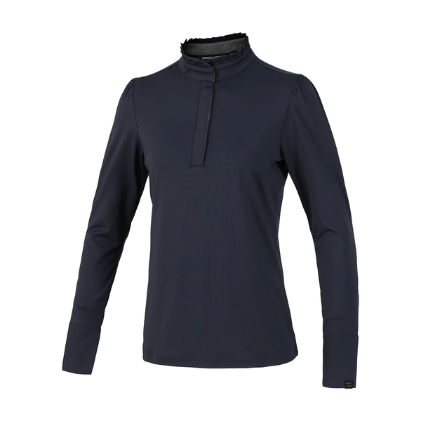 KLfiori Damen Trainingsshirt mit Plissee-Kragen